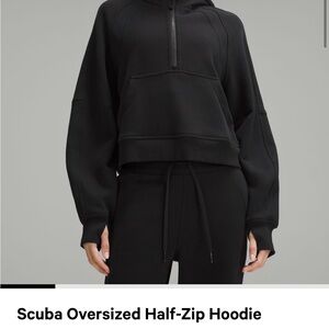 Black Half-Zip Oversized Hoodie